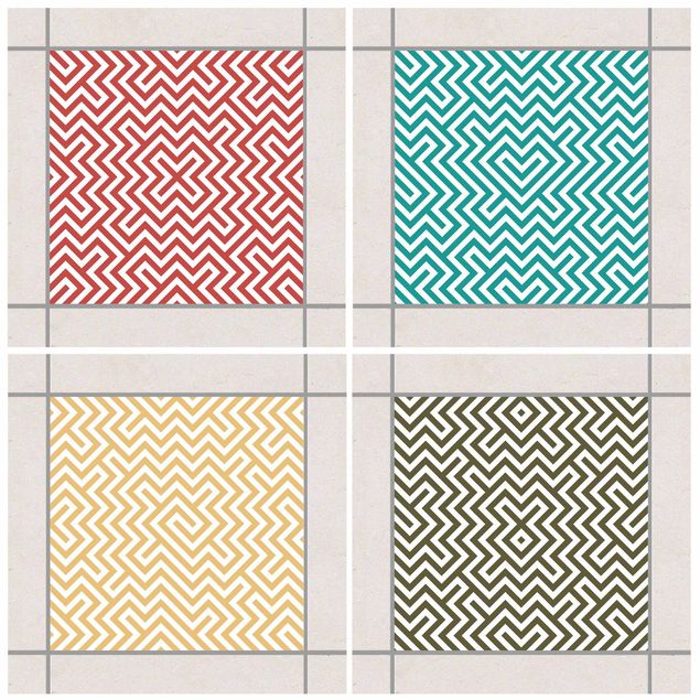 Fliesenfolie Muster Geometrisches Design Farbset