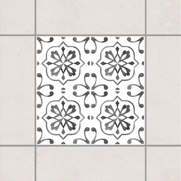 Fliesenaufkleber Muster Grau Weiß Muster Serie No.4