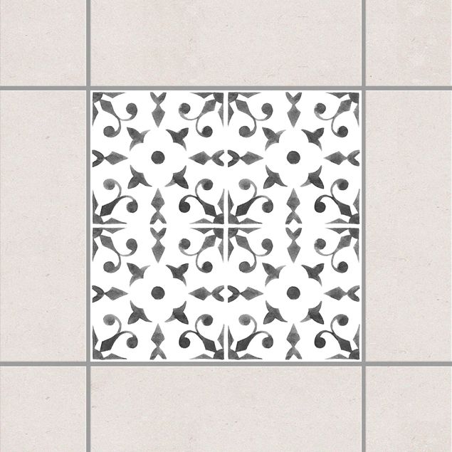 Fliesenaufkleber Muster Grau Weiß Muster Serie No.6