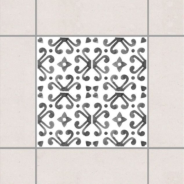 Fliesenaufkleber Muster Grau Weiß Muster Serie No.7