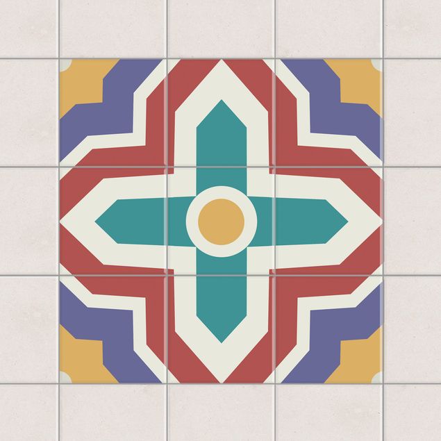 Fliesenaufkleber Muster Marokkanische Fliesen Kreuz Ornament