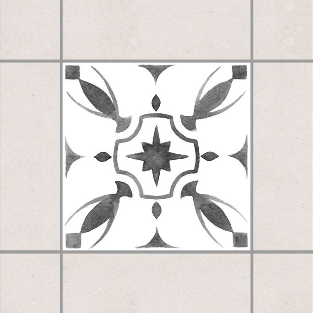 Fliesenaufkleber Muster Muster Grau Weiß Serie No.1
