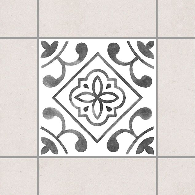 Fliesenaufkleber Muster Muster Grau Weiß Serie No.2