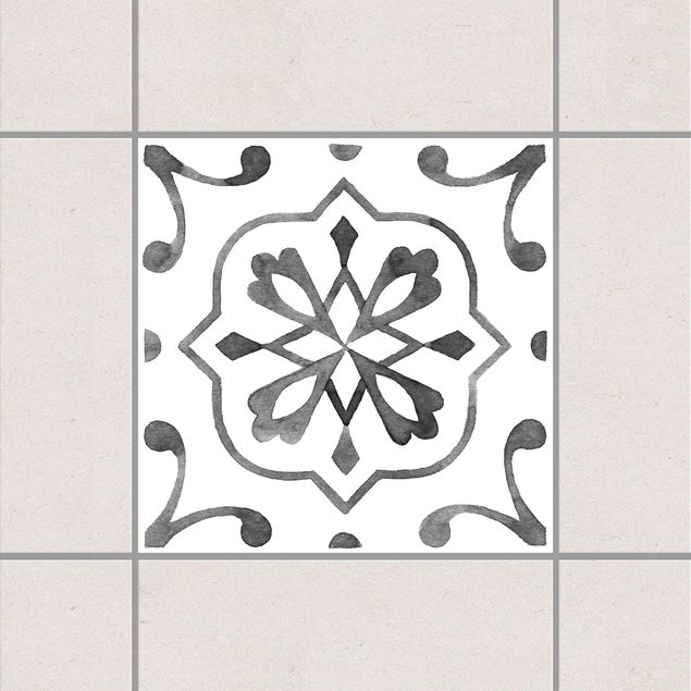Fliesenaufkleber Muster Muster Grau Weiß Serie No.4