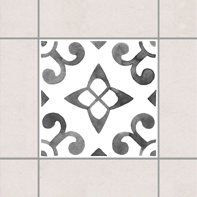 Fliesenaufkleber Muster Muster Grau Weiß Serie No.5
