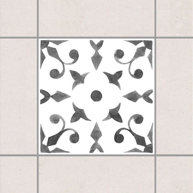 Fliesenaufkleber Muster Muster Grau Weiß Serie No.6
