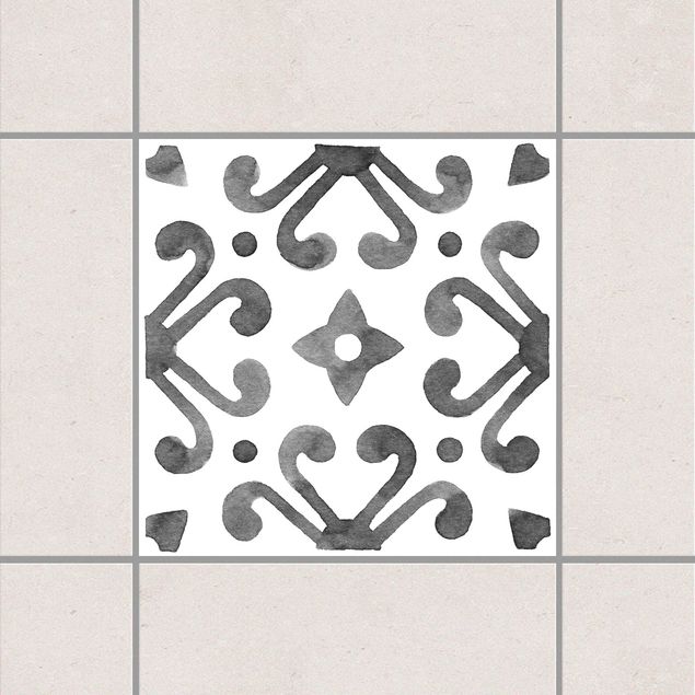Fliesenaufkleber Muster Muster Grau Weiß Serie No.7