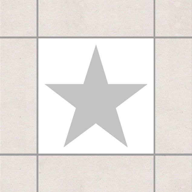 Fliesenaufkleber Muster No.YK43 Stern Weiß Grau Grau