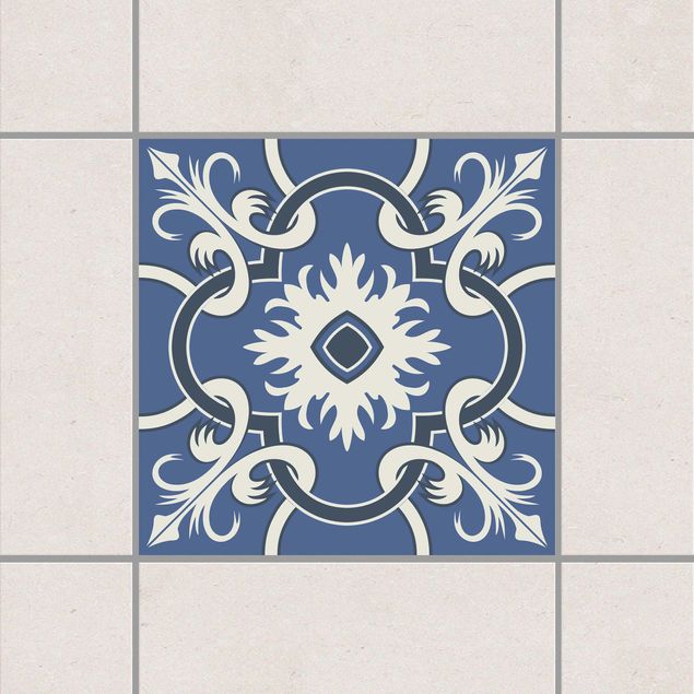 Fliesenfolie Muster Traditionelle spanische Keramikfliese Blau