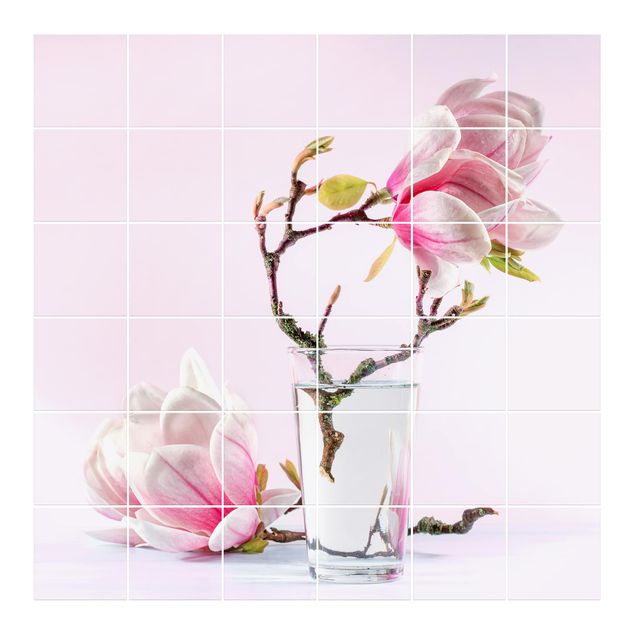 Fliesenbilder Magnolie im Glas