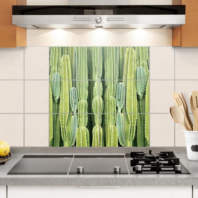 Fliesenbild - Kaktus Wand