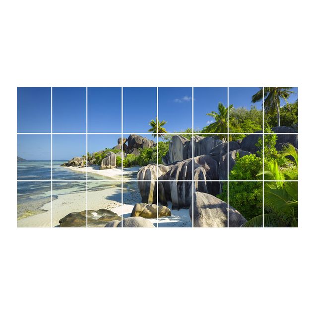 Fliesenbild - Traumstrand Seychellen