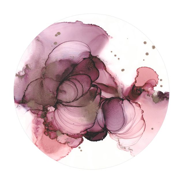 Runder Vinyl-Teppich - Fließende Reinheit in Violett