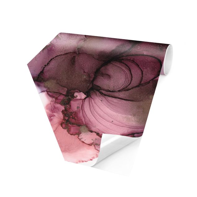 Wandtapete Design Fließende Reinheit in Violett