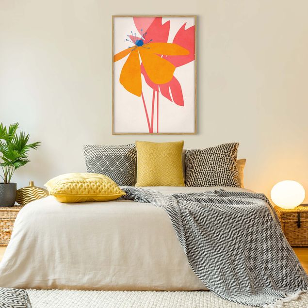 Wandbilder Florale Schönheit Rosa und Orange