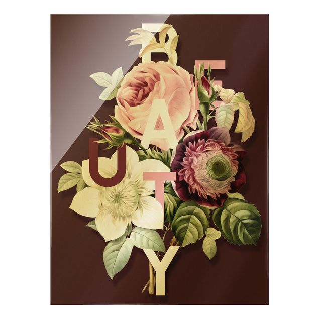 Wandbilder Florale Typografie - Beauty