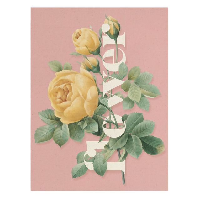 Schöne Wandbilder Florale Typografie - Flower