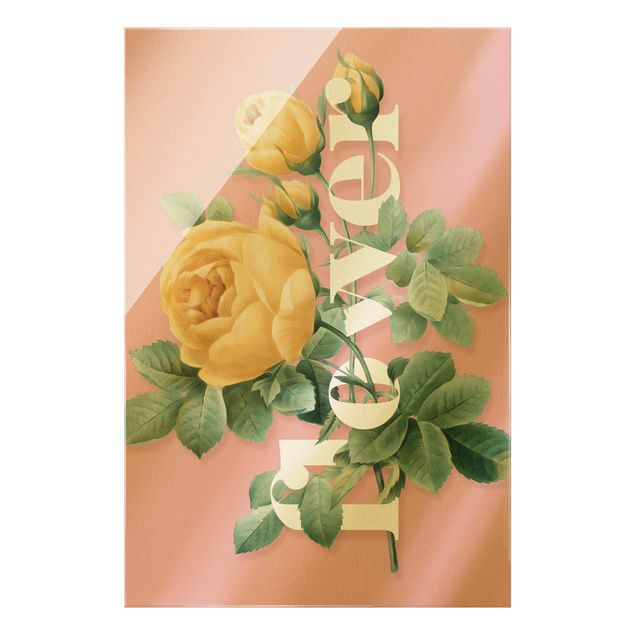 Bilder für die Wand Florale Typografie - Flower