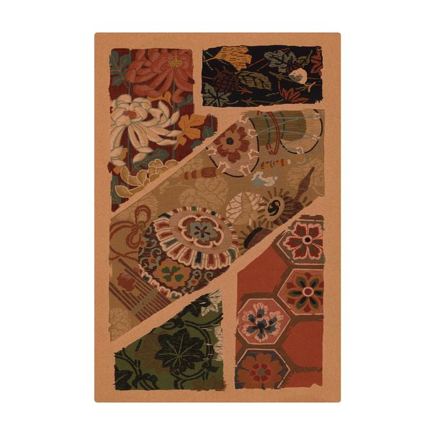 Teppich Natur Florales Japanisches Textildesign