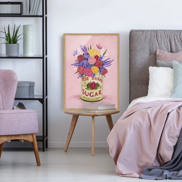 Schöne Wandbilder Flowers in a can - Roses and Lavender