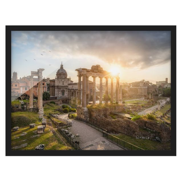 Bild mit Rahmen - Forum Romanum bei Sonnenaufgang - Querformat