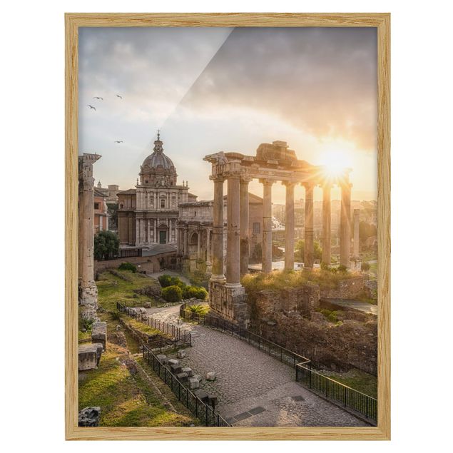 Bild mit Rahmen - Forum Romanum bei Sonnenaufgang - Hochformat