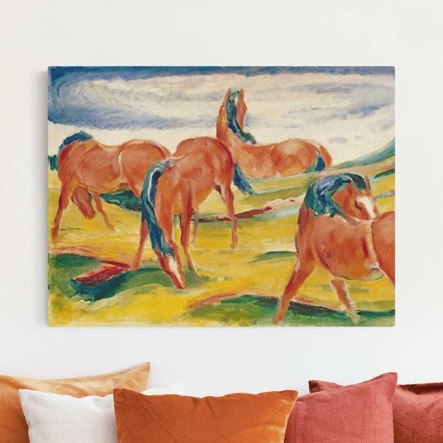 Wandbilder XXL Franz Marc - Weidende Pferde