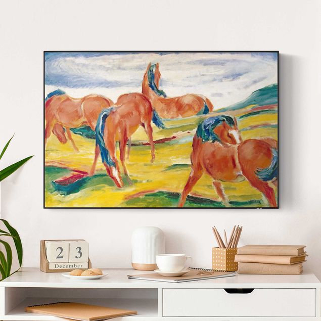 Abstrakte Kunst Bilder Franz Marc - Weidende Pferde