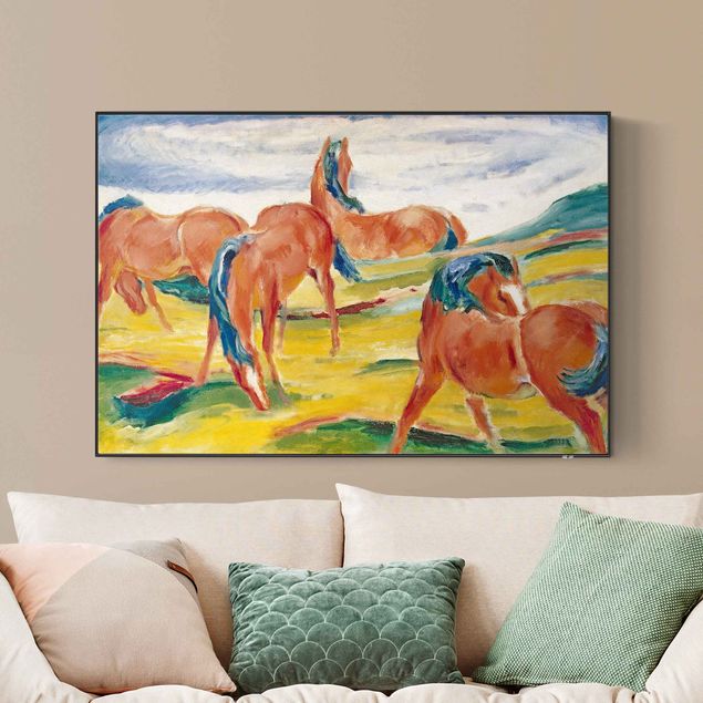 Wandbilder Tiere Franz Marc - Weidende Pferde