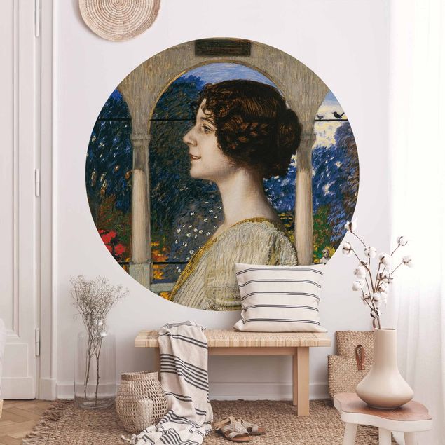 runde Fototapete Franz von Stuck - Weibliches Portrait