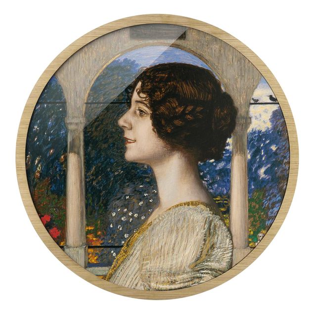 Kunstdrucke mit Rahmen Franz von Stuck - Weibliches Portrait