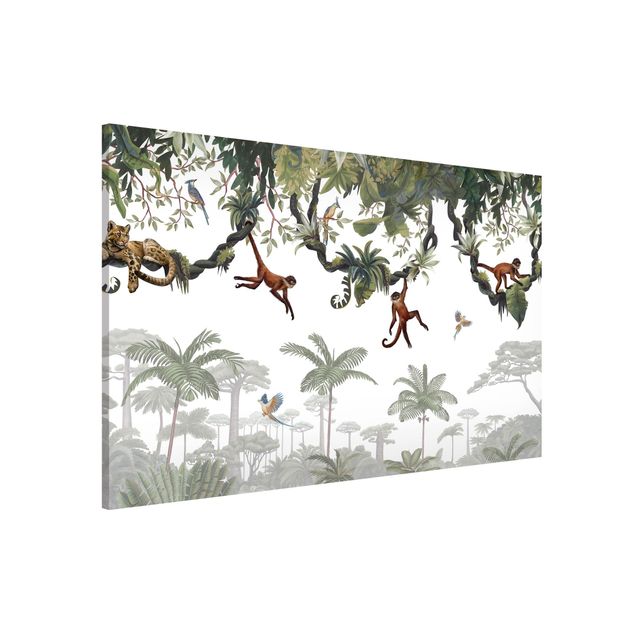 Wandbilder Tiere Freche Affen in tropischen Kronen