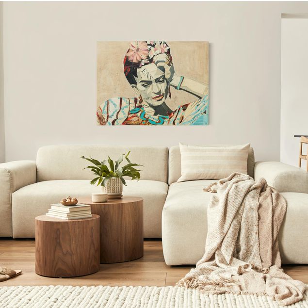 Wandbilder Wohnzimmer modern Frida Kahlo - Collage No.1