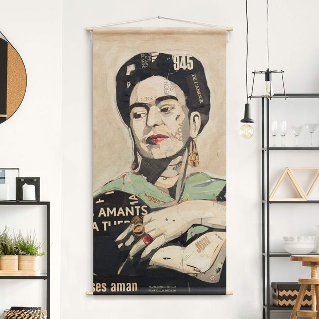 Moderne Wandteppiche Frida Kahlo - Collage No.4