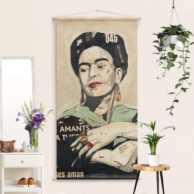 Wandbehang Stoffbild Frida Kahlo - Collage No.4