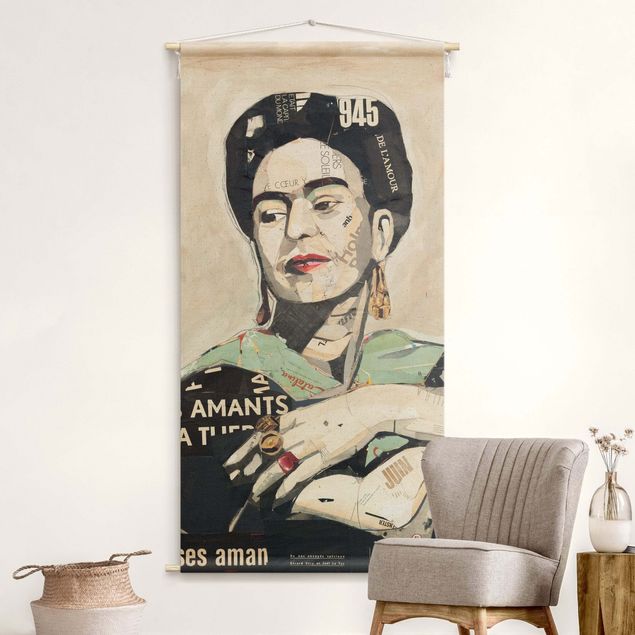 Wandtuch Kunst Frida Kahlo - Collage No.4