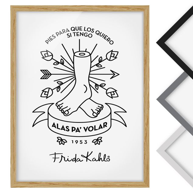 Bild mit Rahmen - Frida Kahlo Alas pa´ Volar - Hochformat - 3:4
