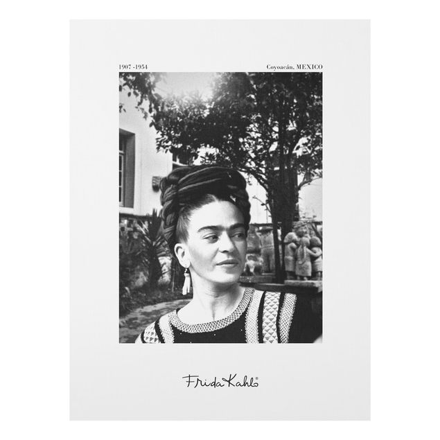 Glas Wandbilder Frida Kahlo Foto Portrait im Garten