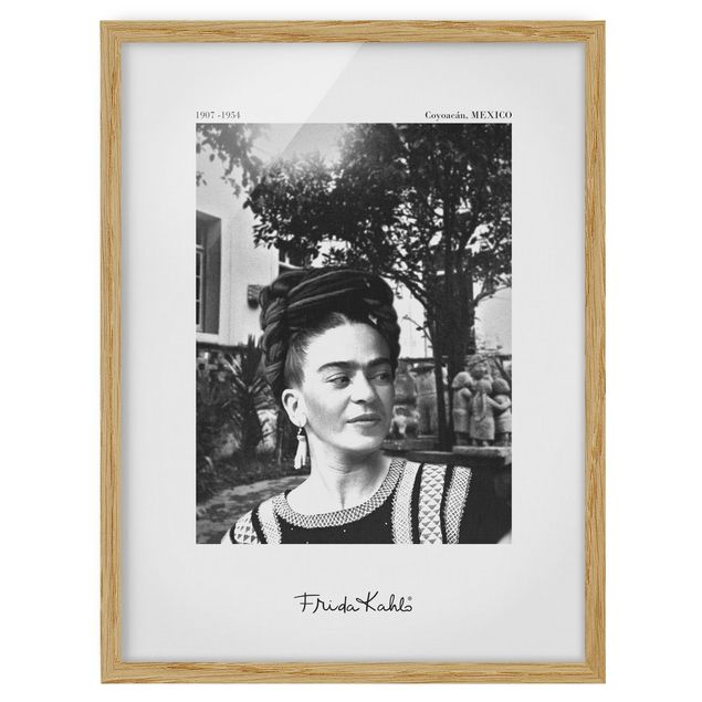 Bilder mit Rahmen Frida Kahlo Foto Portrait im Garten