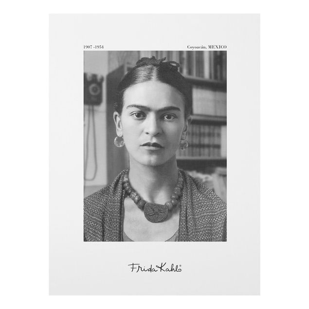 Glas Wandbilder Frida Kahlo Foto Portrait im Haus