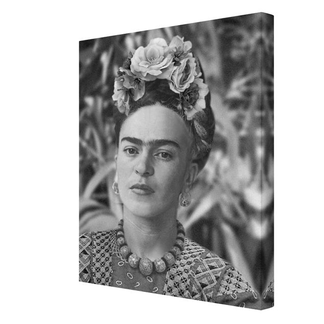 Bilder für die Wand Frida Kahlo Foto Portrait mit Blumenkrone