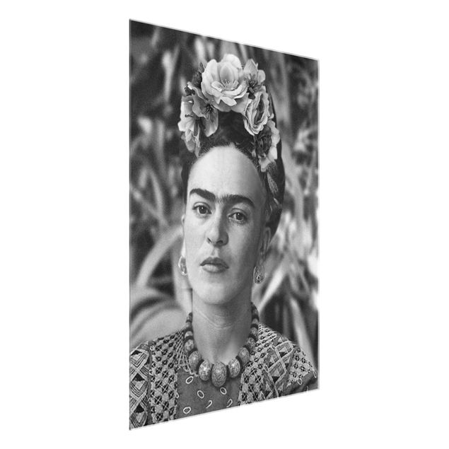 Schöne Wandbilder Frida Kahlo Foto Portrait mit Blumenkrone