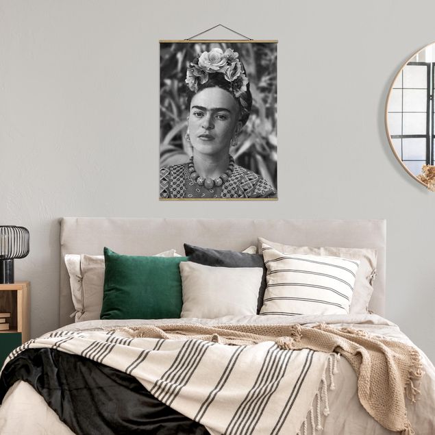 Wandbilder Frida Kahlo Foto Portrait mit Blumenkrone