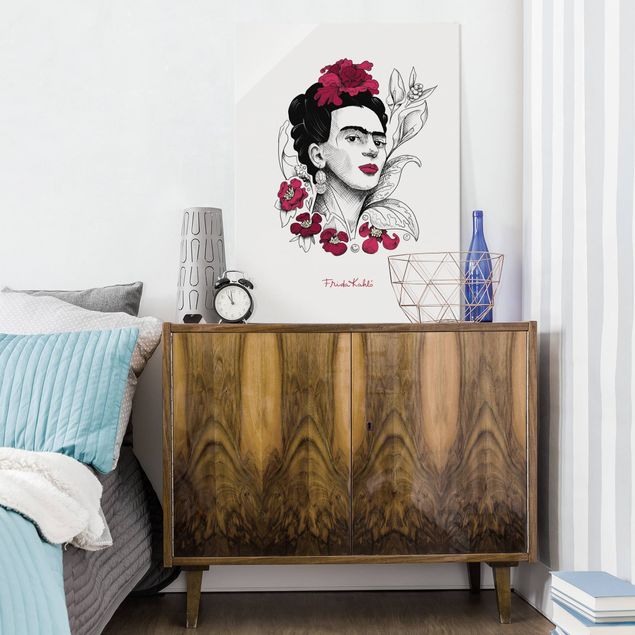 Frida Kahlo Gemälde Frida Kahlo Portrait mit Blüten