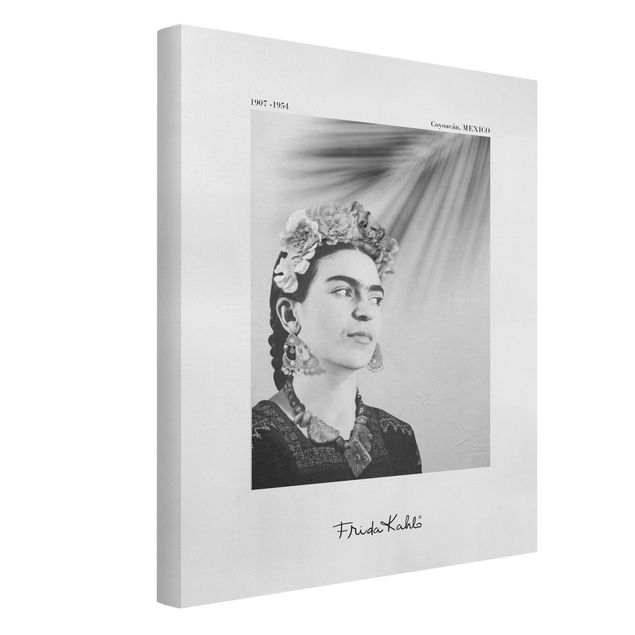 Leinwandbilder Wohnzimmer modern Frida Kahlo Portrait mit Schmuck