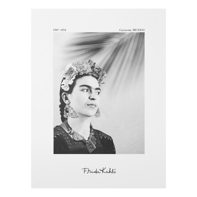 Bilder auf Glas Frida Kahlo Portrait mit Schmuck