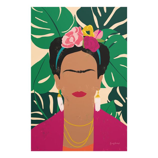Glasbilder Frida tropische Collage