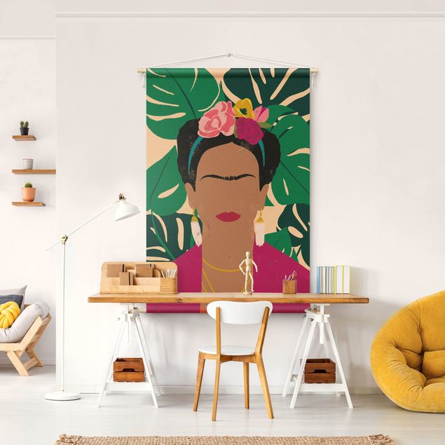 Wandtuch XXL Frida tropische Collage