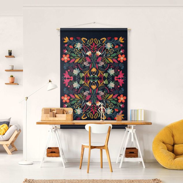 Wandbehang modern Fridas Garten Illustration