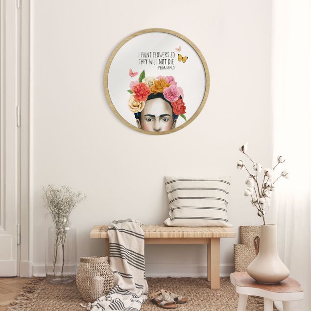 Gerahmte Bilder Sprüche Fridas Gedanken - Blumen